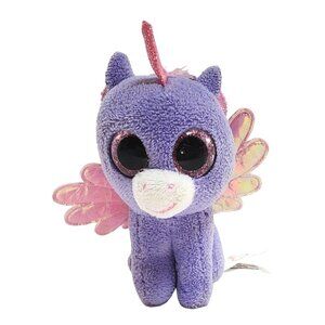 Ty Beanie Boo Athena the Pegasus Unicorn Plush Backpack Purse Clip Mini